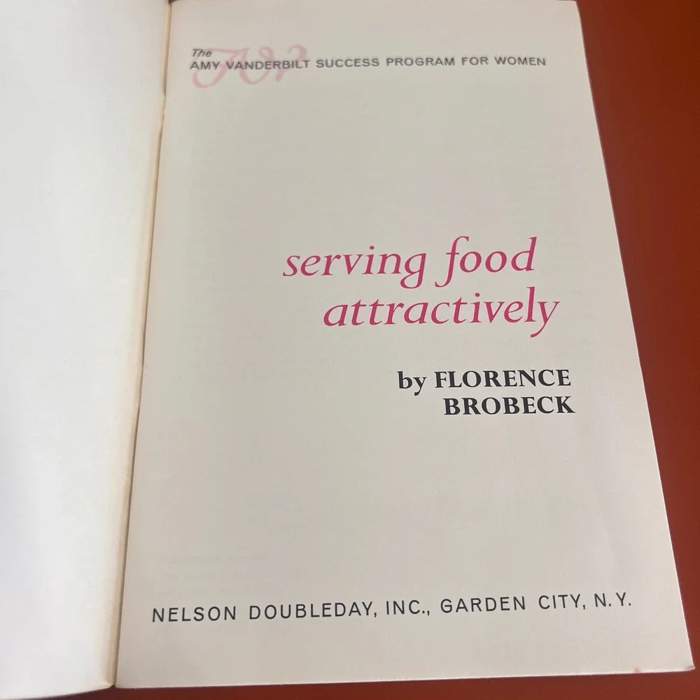 Serving Food Attractively Florence Brobeck Amy Vanderbilt Success Program 1966